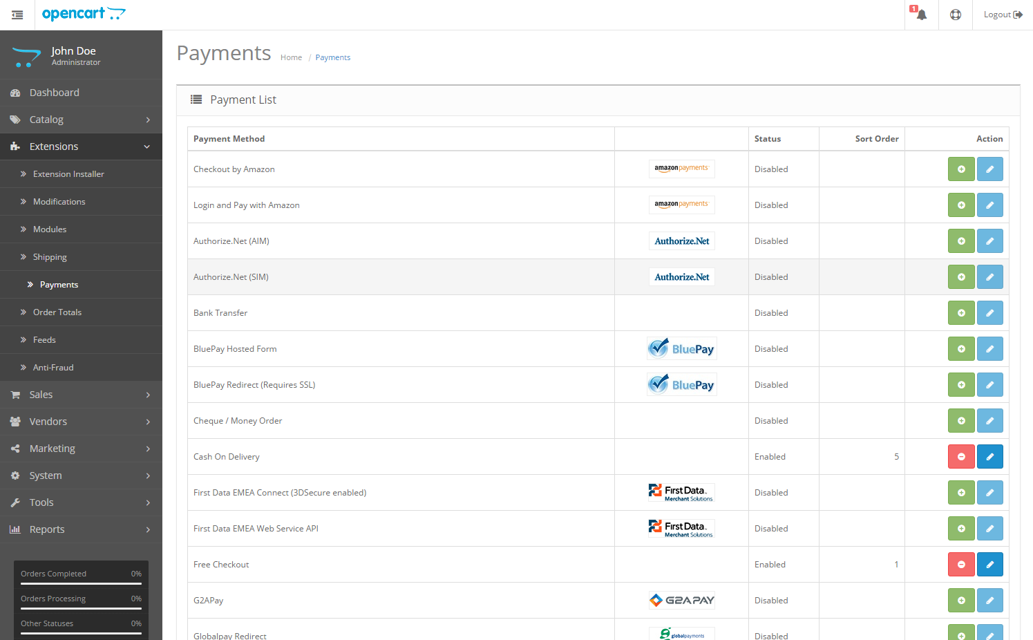 Extensions Payment Page