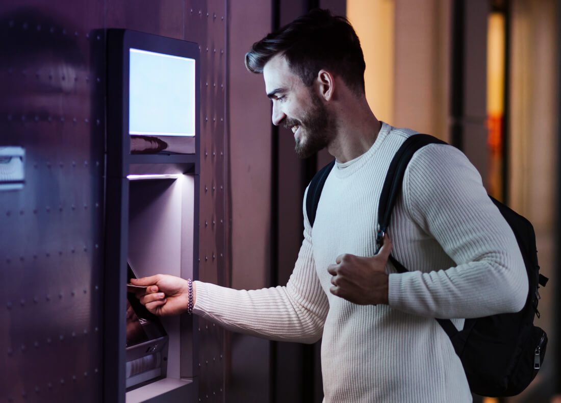 Man using the ATM